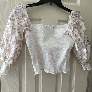 Queen of Sparkles crop confetti top